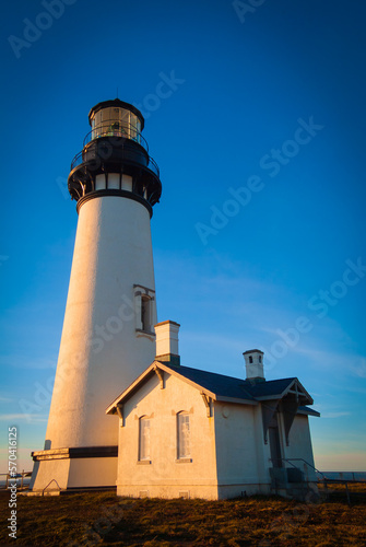Drone Aerial Yaquina Head Lighthouse Newport Oregon Coast Sunset Photo 14