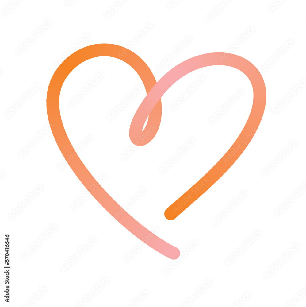 Pastel Pink Heart isolated on a White Background. Love Symbol made of Pink-Orange Line. Simple Romantic Vector Illustration ideal for Card, Wall Art, Poster. No text. Pastel Pink Heart isolated on a White Background. Love Symbol made of Pink-Orange Line. Simple Romantic Vector Illustration ideal for Card, Wall Art, Poster. No text.