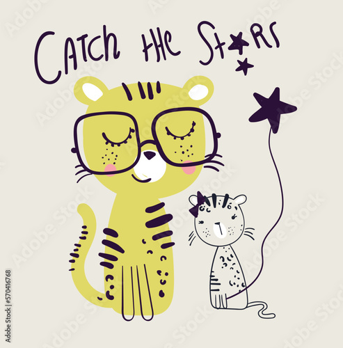 tiger illustration for print