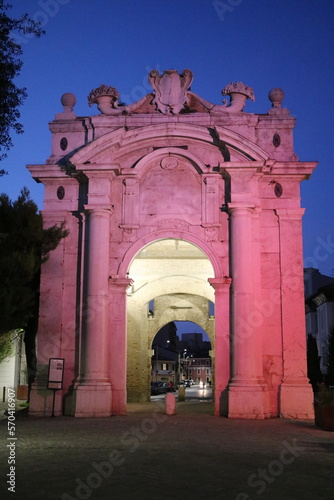 Porta Lambertina in Senigallia at night, Ancona Italy photo