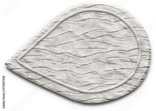 Empty isolated speech bubble with plasticine texture. White hand drawn illustration