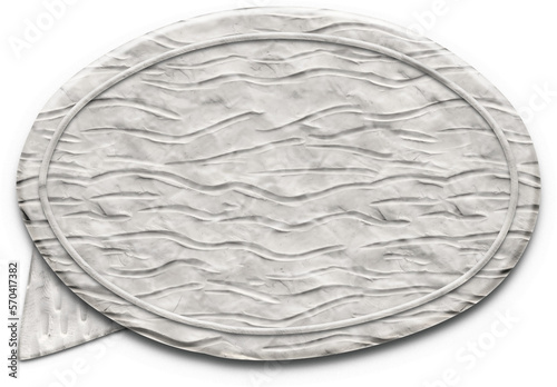 White textured plasticine speech bubble. Isolated hand drawn illustration