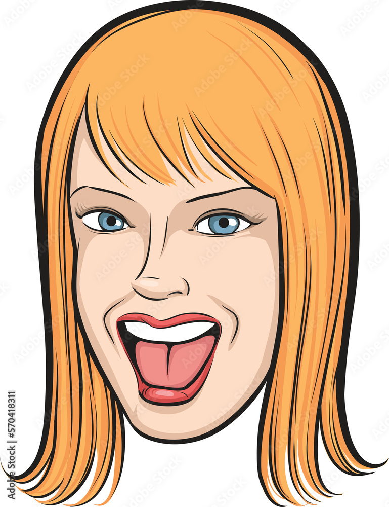 laughing young woman isolated head - PNG image with transparent background