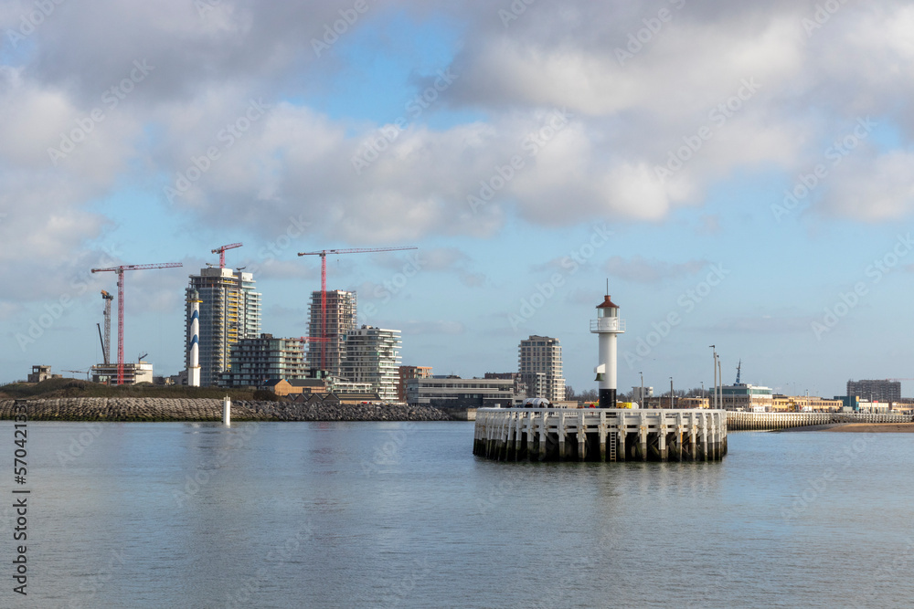 L'urbanisation de Ostende vue de la mer
