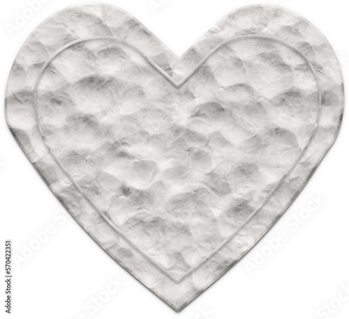 Heart shape with plasticine texture. Isolated hand drawn illustration