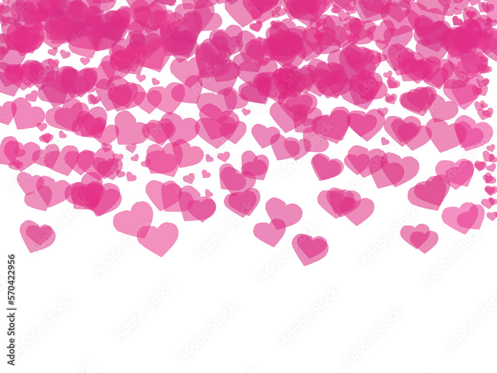 Confetti from hearts on a transparent background, February 14, hearts