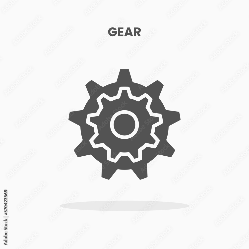 Gear icon vector illustration glyph style. Great used for web, app, digital product, presentation, UI and many more.