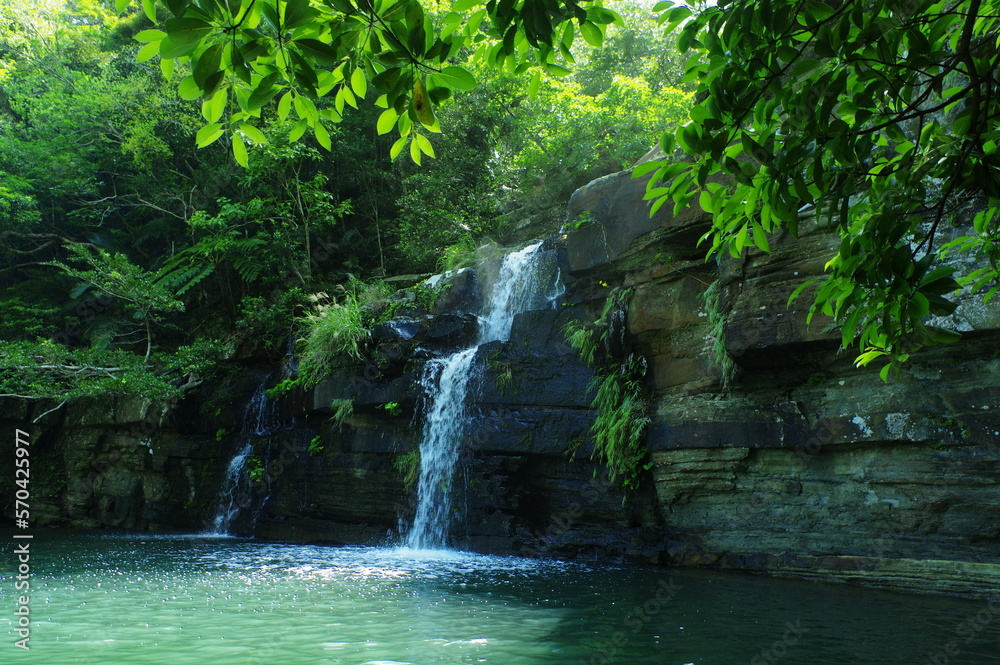 Naklejka premium 沖縄県西表島 水落の滝