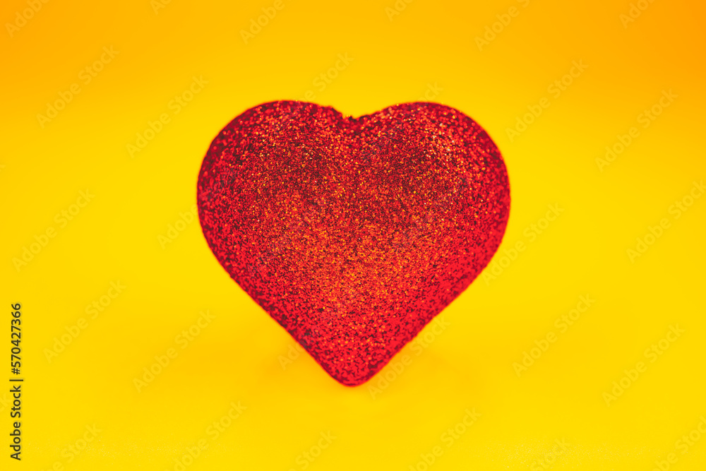 heart shape on the yellow background