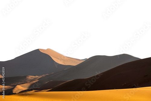 Fototapeta Naklejka Na Ścianę i Meble -  Namibian red sand dunes isolated on a transparent background