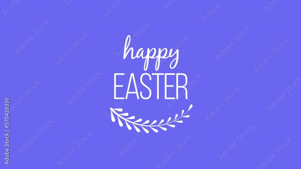 Happy Easter with spring leaves on blue gradient, motion holidays and spring style background Happy Easter with spring leaves on blue gradient, motion holidays and spring style background