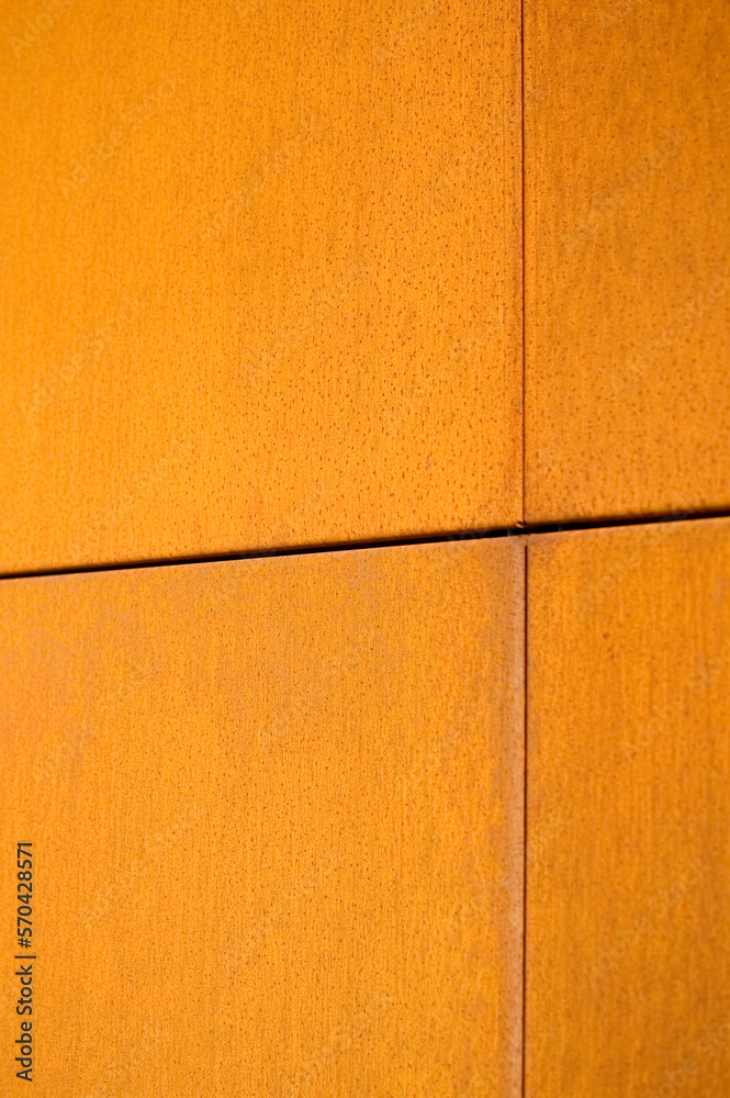 Fototapeta premium Detail of modern architecture corten building.