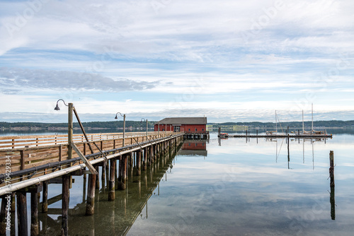 wharf in the sea photo