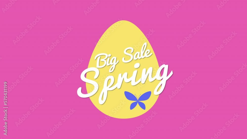 Spring Big Sale with easter egg on pink gradient, motion holidays, promo and spring style background Spring Big Sale with easter egg on pink gradient, motion holidays, promo and spring style background