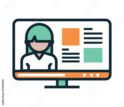 blogger broadcasting at computer