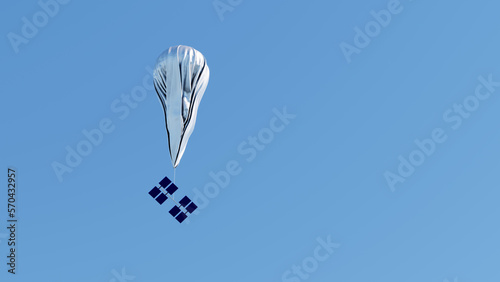 Spy balloon. Gathers intelligence at high altitude. 3d render