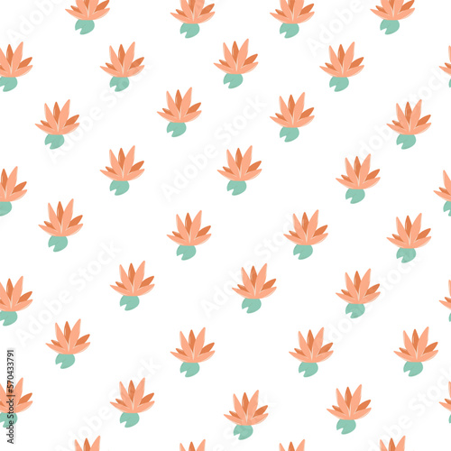 Seamless childish pattern with fairy flowers. Creative kids city texture for fabric  wrapping  textile  wallpaper  apparel. Seamless pattern with creative decorative flowers in scandinavian style.