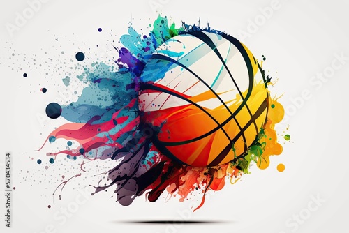 Colorful basketball background, NBA basketball poster with colorful background, ai