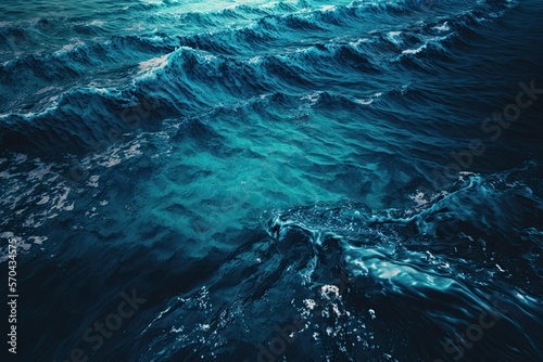 blue sea water texture background, ai