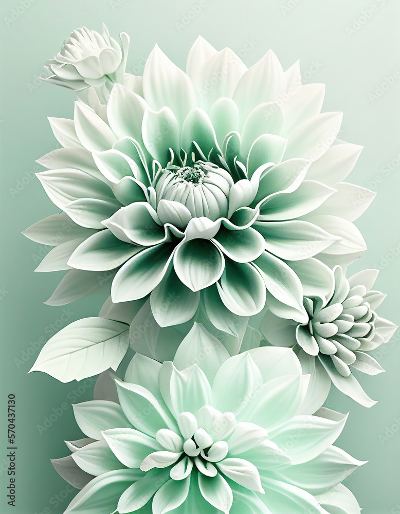 Beautiful White Flower Illustration For Weddings, Cards, Logos, Backgrounds. Generative AI