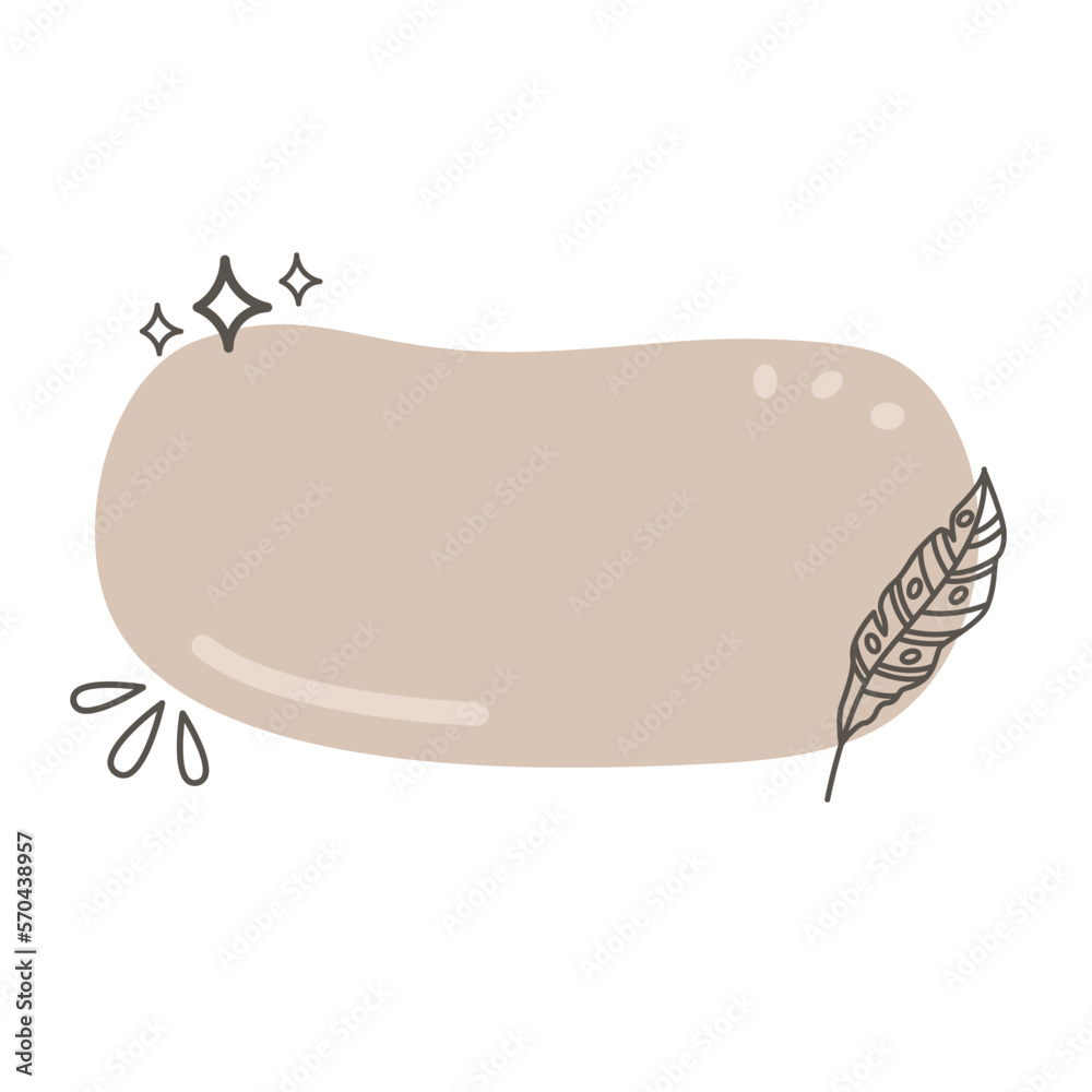 Aesthetic Boho Plant Textbox Vector Design