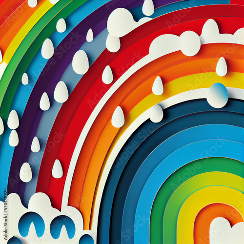abstract rainbow background, flower, wallpaper, bright, landscape, pattern, spring, backdrop, element, clouds, circle, light, generative ai