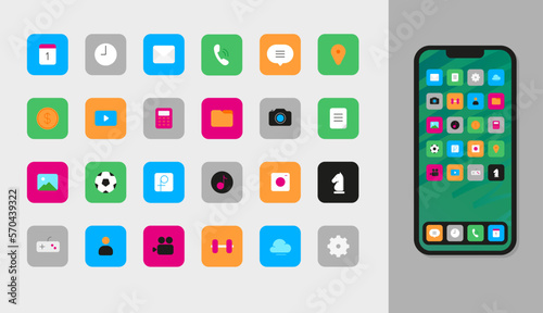 Set of icons for smartphone