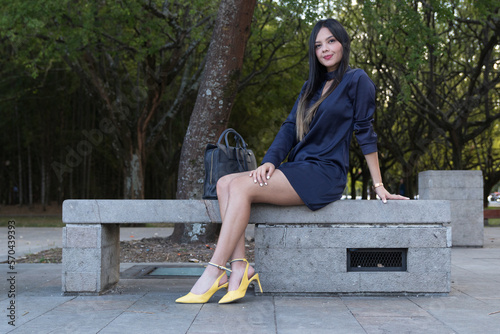 Photo of a Latina businesswoman in an outdoor setting