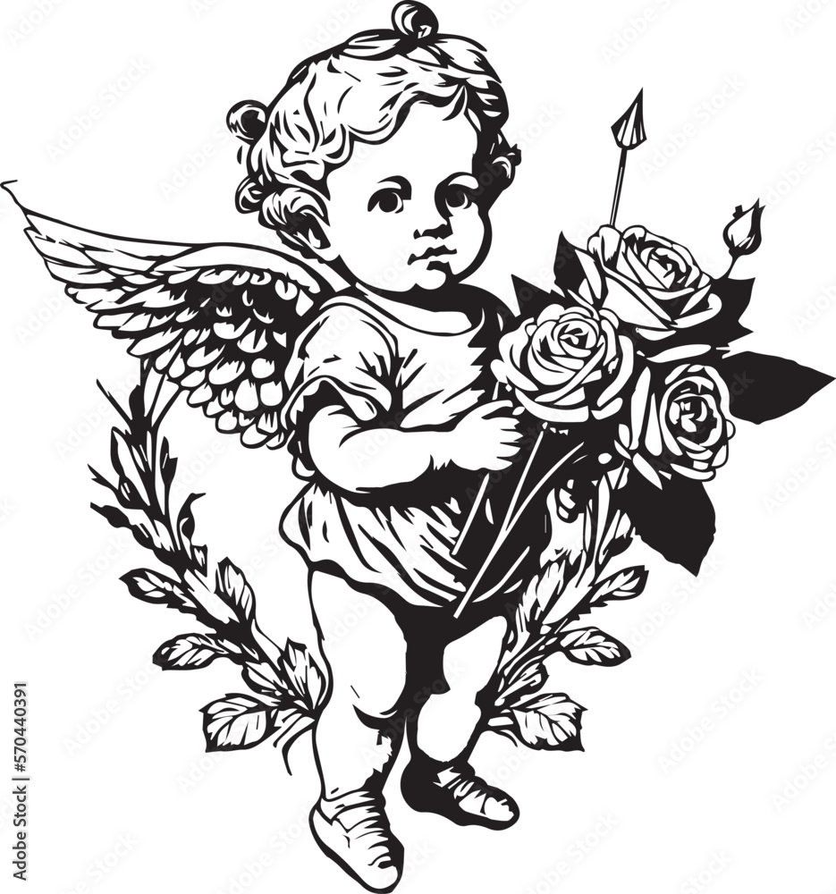 custom made wallpaper toronto digitalcute angel baby with roses