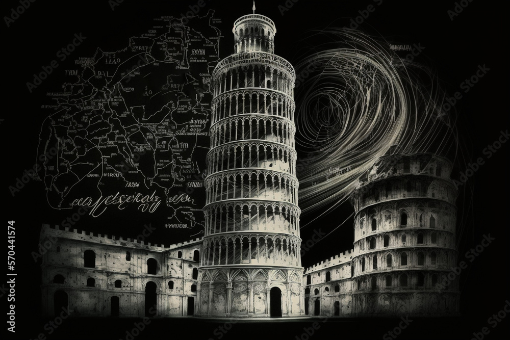 Leaning tower of Pisa, Pisa Tower, Generative AI