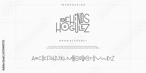 Vászonkép Modern abstract digital alphabet font
