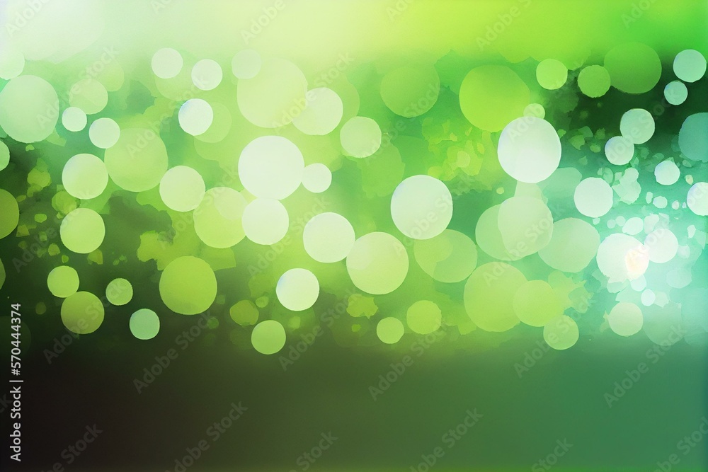Green background illustration with blurred bokeh, watercolor style, AI Generated Green background illustration with blurred bokeh, watercolor style, AI Generated