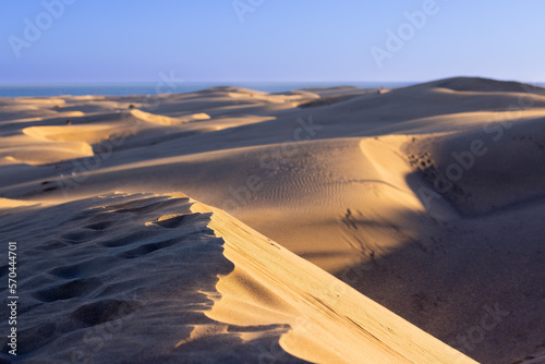 Golden hour at Maspalomas Dunes photo