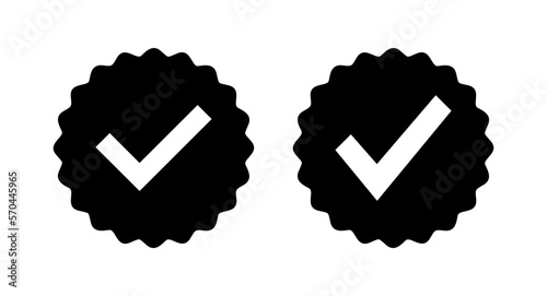 Approved icon vector illustration. Certified Medal Icon. check mark