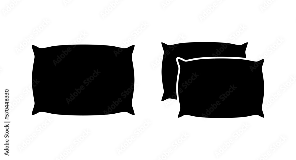 Pillow icon vector illustration. Pillow sign and symbol. Comfortable fluffy pillow Pillow icon vector illustration. Pillow sign and symbol. Comfortable fluffy pillow