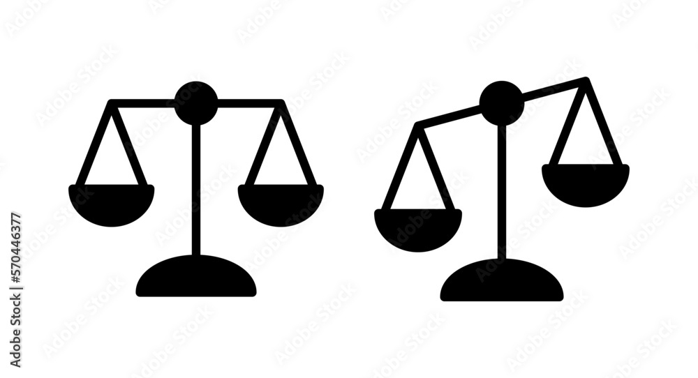 Scales icon vector illustration. Law scale icon. Justice sign and symbol Scales icon vector illustration. Law scale icon. Justice sign and symbol