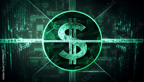 The Digital Wealth: Decoding the Dollar Sign on Matrix Background