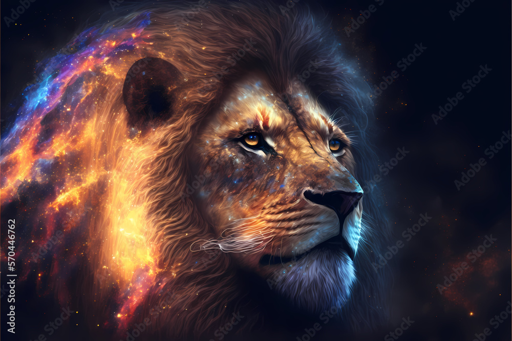 Naklejka premium Leo zodiac sign concept