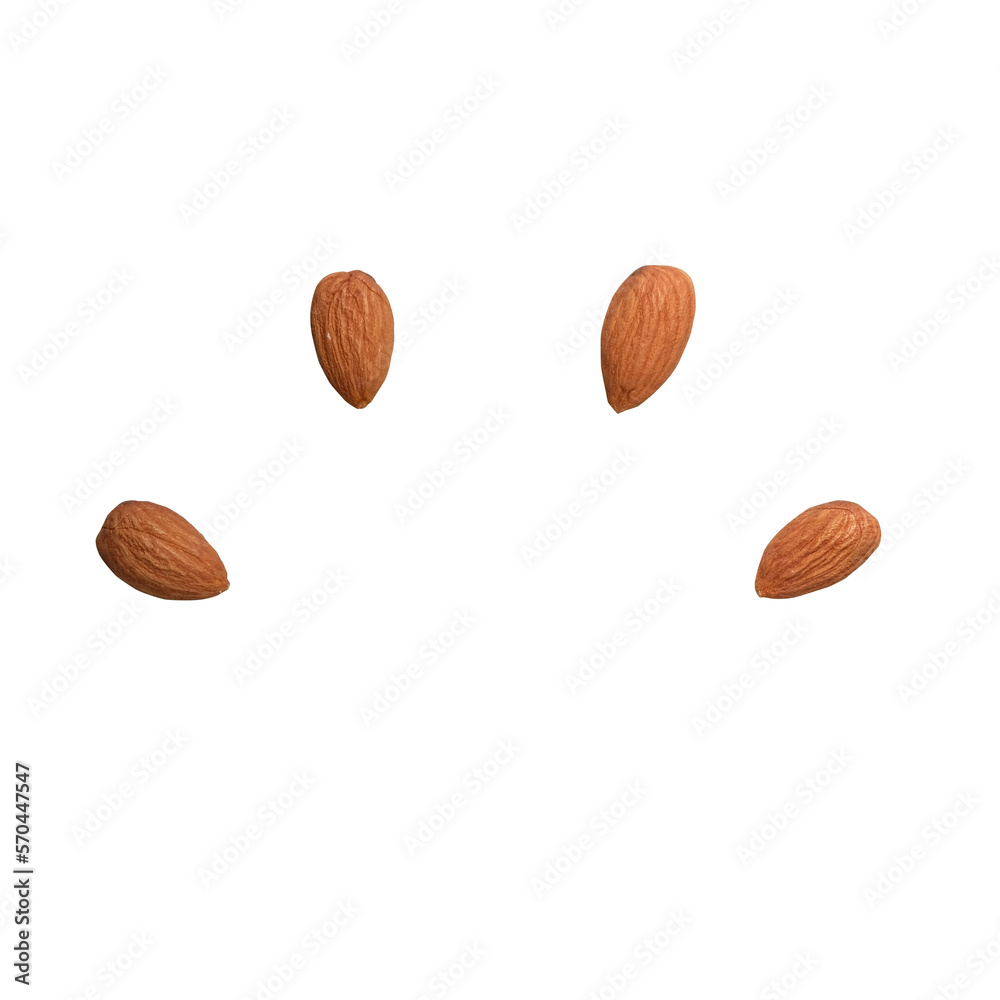 almonds isolated on white almonds isolated on white