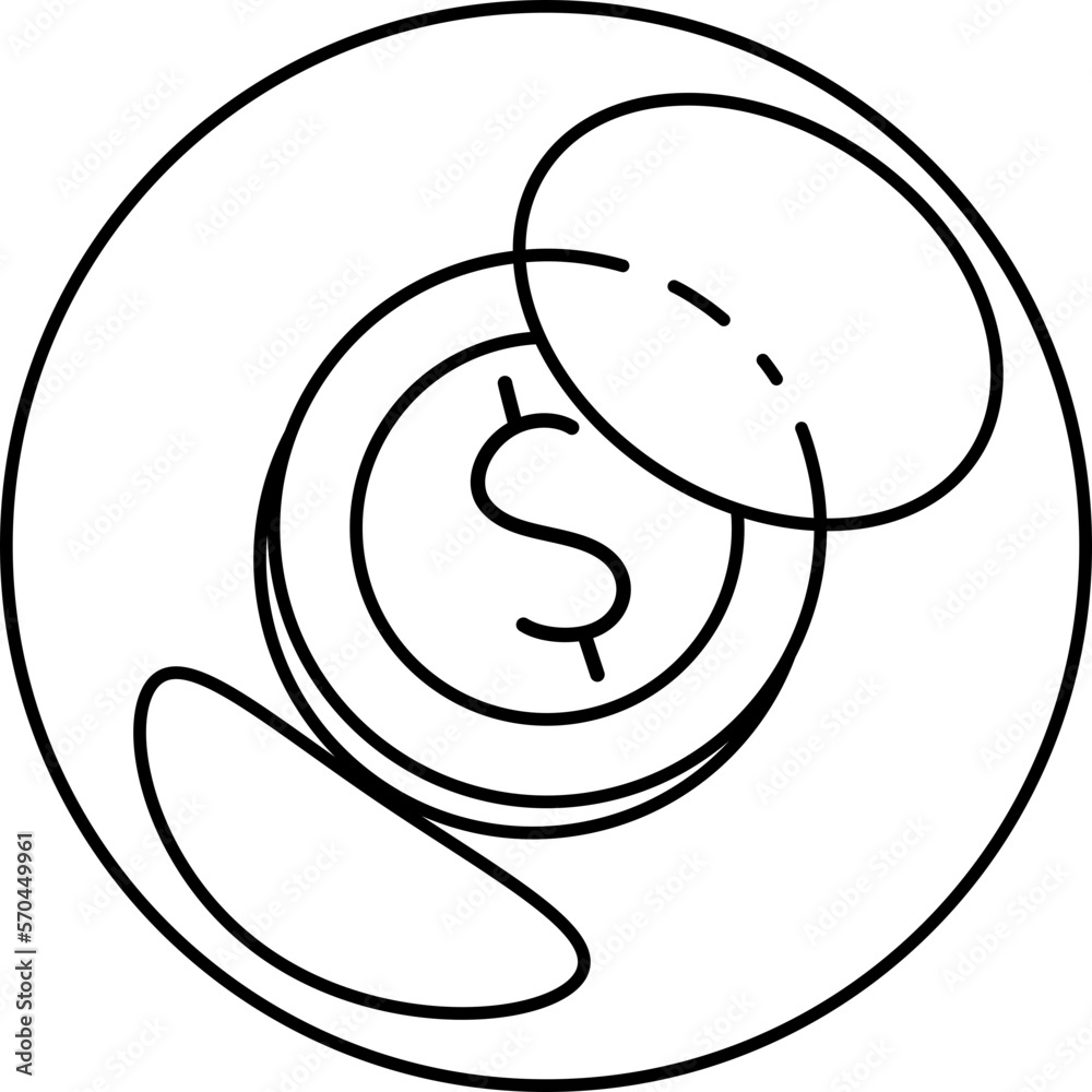Dollar in Bubble Money Business financial coin economic trade illustration Line Dollar in Bubble Money Business financial coin economic trade illustration Line