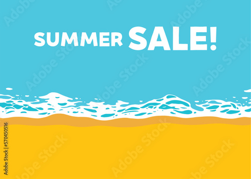 素材_背景_海_波打ち際_横_summer sale