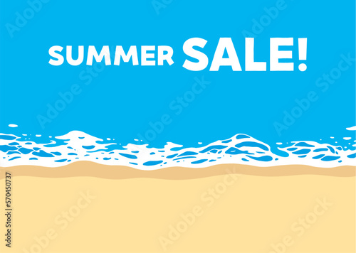 素材_背景_海_波打ち際_横_青_summer sale