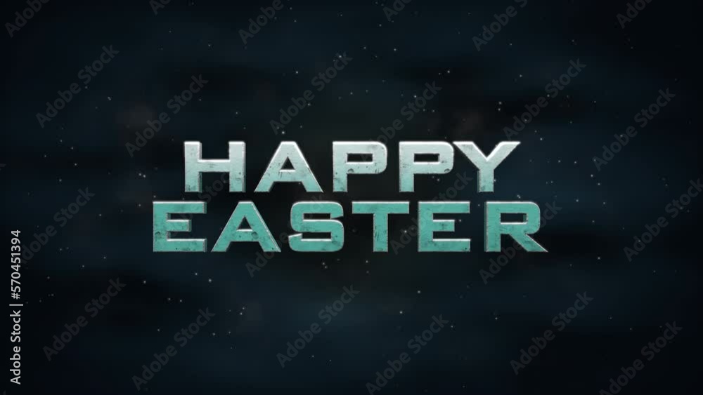 Steel Happy Easter text on black gradient, motion abstract holidays, promo and advertising style background Steel Happy Easter text on black gradient, motion abstract holidays, promo and advertising style background