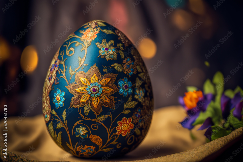 a elegant easter egg, background, generative ai a elegant easter egg, background, generative ai