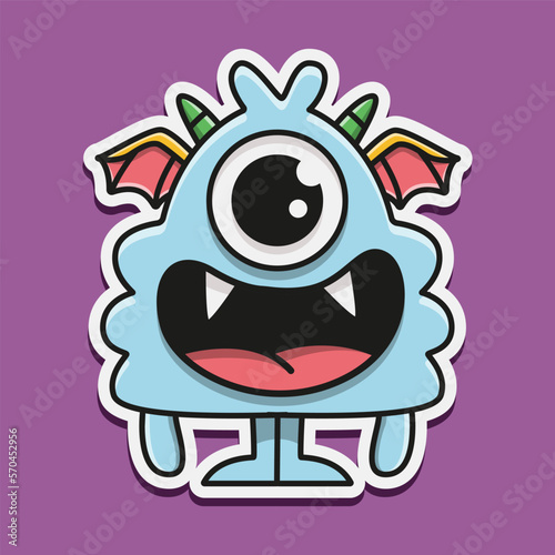cute monster cartoon doodle design for coloring  backgrounds  stickers  logos  symbol  icons and more