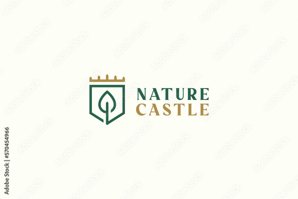 Castle and Lead Royal Logo Concept Geometric Line Simple Shape Castle and Lead Royal Logo Concept Geometric Line Simple Shape