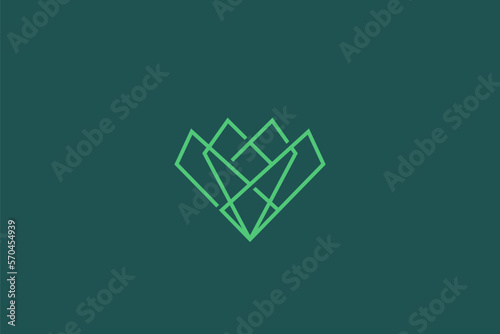 Emerald Diamond Shape Fashion Beauty Symbol Premium Logo Feminine