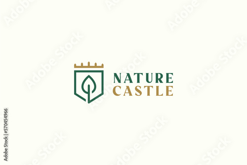 Castle and Lead Royal Logo Concept Geometric Line Simple Shape