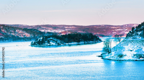 Picturesque Oslo fjord in Norway photo