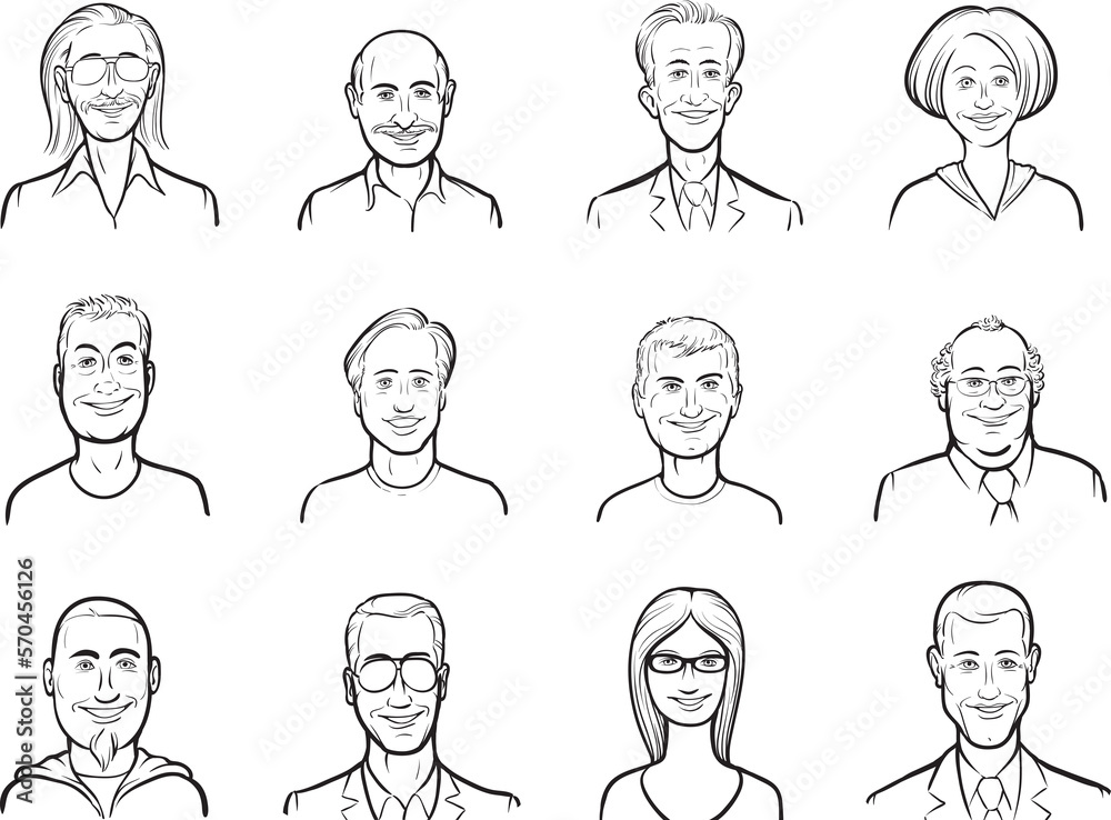 diverse people whiteboard drawing of isolated user profile avatar heads isolated user profile avatar heads - PNG image with transparent background diverse people whiteboard drawing of isolated user profile avatar heads isolated user profile avatar heads - PNG image with transparent background